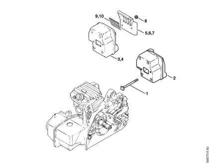 Moto-serras a gasolina (MS) MS 210 C-B Silenciador da marca Stihl