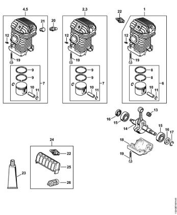 Moto-serras a gasolina (MS) MS 230 Mecanismo propulsor da marca Stihl