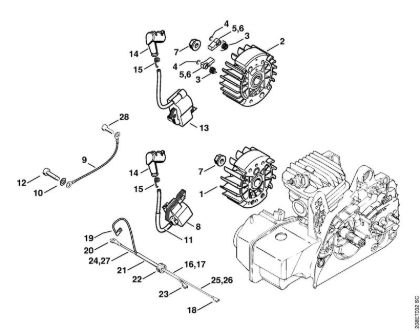 Moto-serras a gasolina (MS) MS 230 C-B Sistema de ignição da marca Stihl