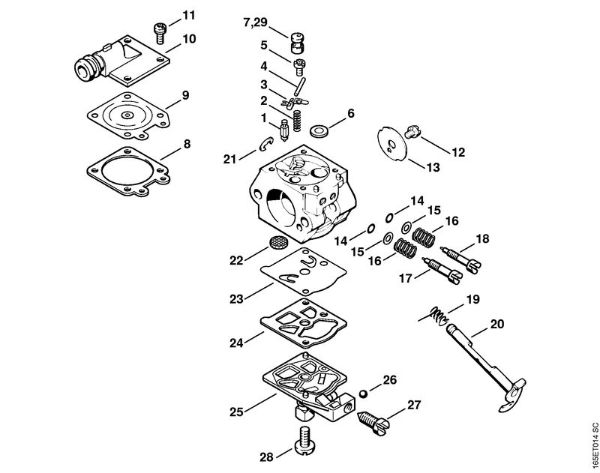 Moto-serras a gasolina (MS) MS 240 Carburador WT-426 da marca Stihl