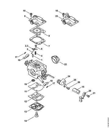 Moto-serras a gasolina (MS) MS 241 C-M Carburador WTF-1, WTF-3 da marca Stihl