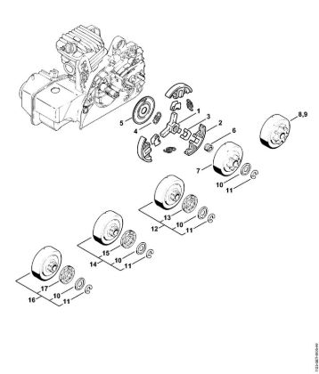 Moto-serras a gasolina (MS) MS 250 Embreagem da marca Stihl