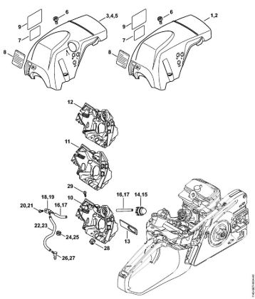 Moto-serras a gasolina (MS) MS 251 C-BE Cobertura, Condução de ar da marca Stihl