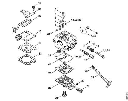 Moto-serras a gasolina (MS) MS 260-D Carburador WTE-1, WTE-2, WTE-4, WTE-11 da marca Stihl