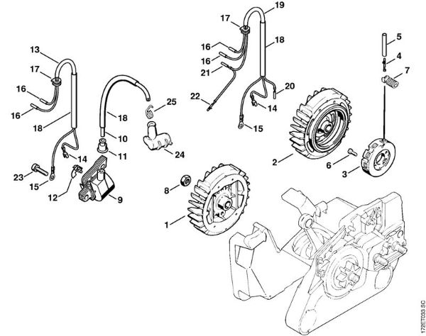 Moto-serras a gasolina (MS) MS 260-N Sistema de ignição da marca Stihl