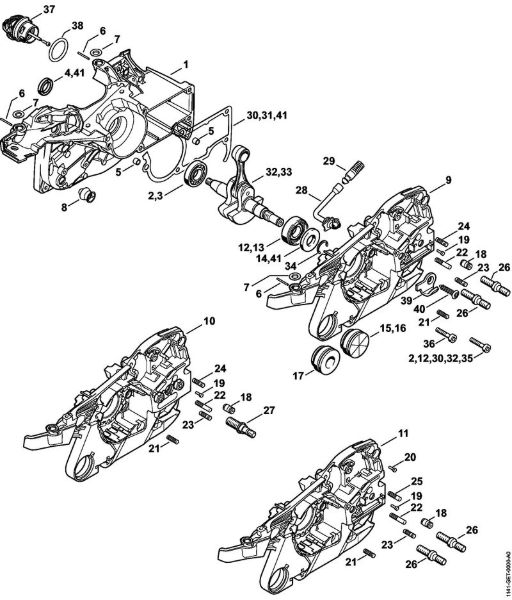 Moto-serras a gasolina (MS) MS 261 C-M Caixa da cambota da marca Stihl