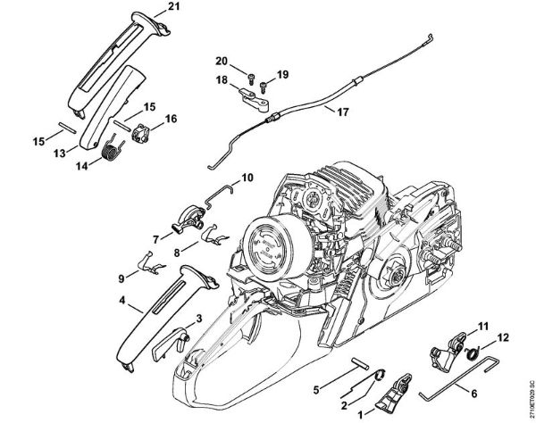 Moto-serras a gasolina (MS) MS 271 Accionamento de gás da marca Stihl
