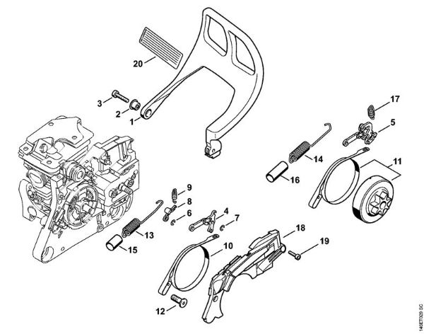 Moto-serras a gasolina (MS) MS 280 Freio da corrente da marca Stihl