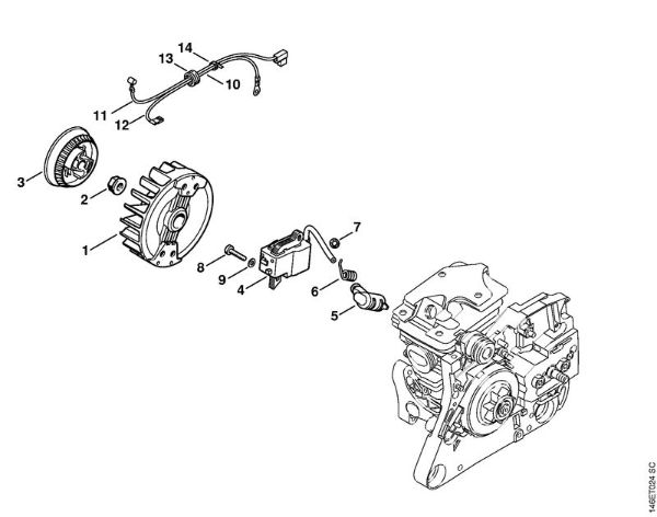Moto-serras a gasolina (MS) MS 280 Sistema de ignição da marca Stihl