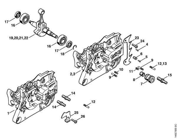 Moto-serras a gasolina (MS) MS 280 C-B Caixa da cambota da marca Stihl