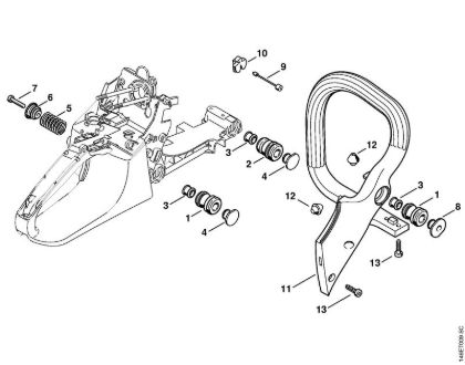 Moto-serras a gasolina (MS) MS 280 C-BQ Sistema anti-vibratório, Tubo do punho da marca Stihl