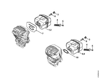 Moto-serras a gasolina (MS) MS 291 C-BEQ Silenciador da marca Stihl