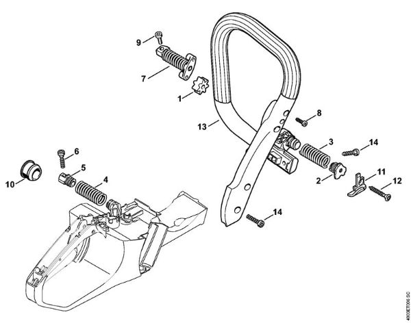 Moto-serras a gasolina (MS) MS 311 Sistema anti-vibratório, Tubo do punho da marca Stihl