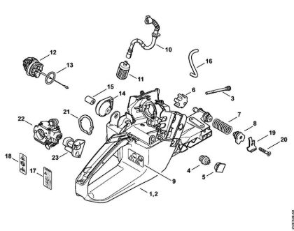 Moto-serras a gasolina (MS) MS 341 Caixa do tanque da marca Stihl