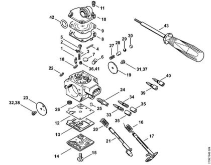 Moto-serras a gasolina (MS) MS 361 Carburador HD-34, HD-46 da marca Stihl