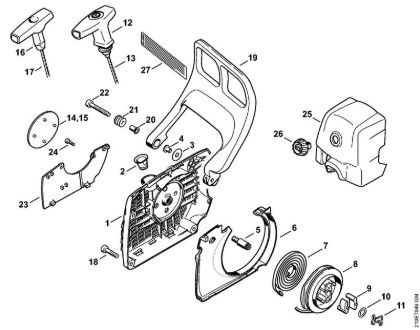 Moto-serras a gasolina (MS) MS 361 Dispositivo de arranque da marca Stihl