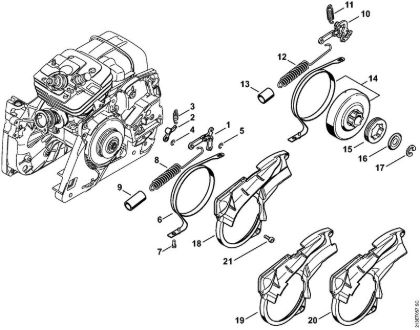 Moto-serras a gasolina (MS) MS 361 C-BQ Freio da corrente da marca Stihl
