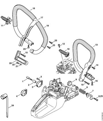 Moto-serras a gasolina (MS) MS 361 C-BQ Sistema anti-vibratório, Tubo do punho da marca Stihl