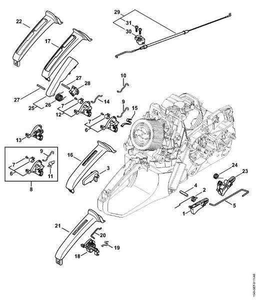 Moto-serras a gasolina (MS) MS 362 Accionamento de gás da marca Stihl