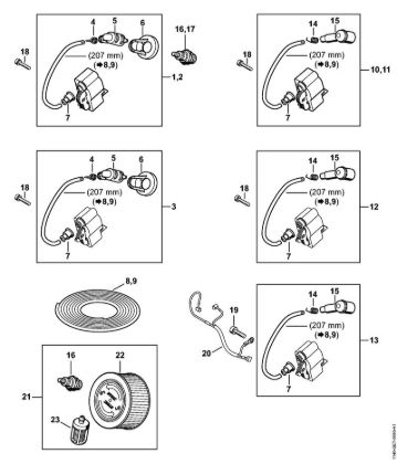 Moto-serras a gasolina (MS) MS 362 C-M Sistema de ignição (14.2017) da marca Stihl