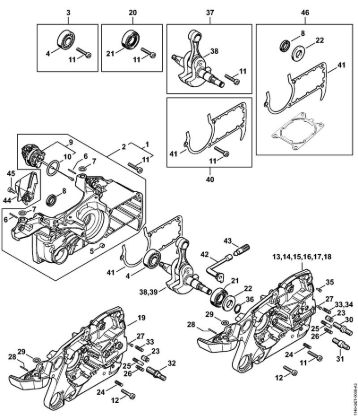 Moto-serras a gasolina (MS) MS 362 C-M VW Caixa da cambota da marca Stihl