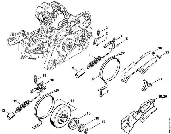 Moto-serras a gasolina (MS) MS 362-VW Freio da corrente da marca Stihl