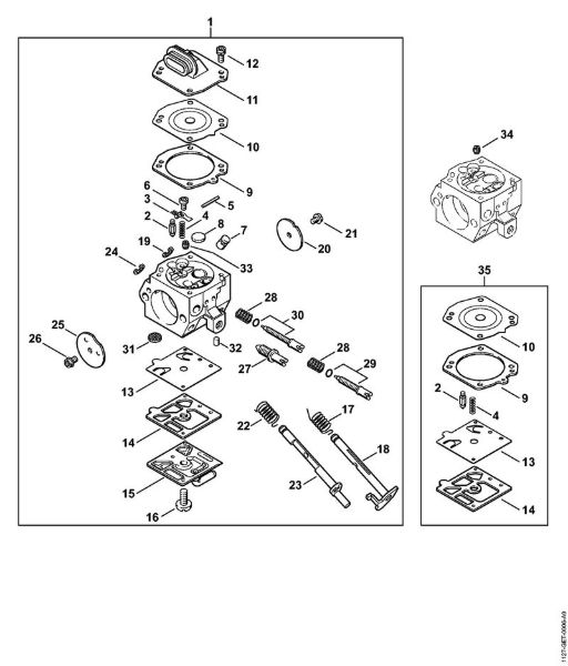 Moto-serras a gasolina (MS) MS 390 Carburador HD-19 da marca Stihl
