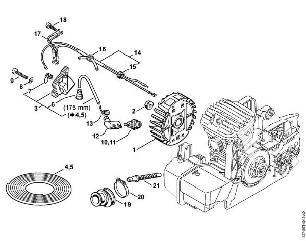 Moto-serras a gasolina (MS) MS 390 Sistema de ignição da marca Stihl