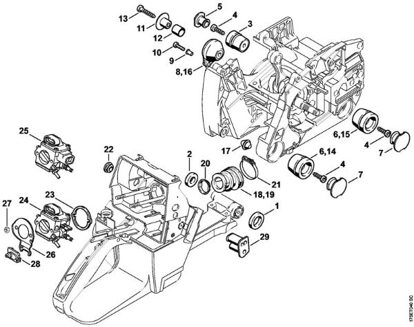 Moto-serras a gasolina (MS) MS 440-N Sistema anti-vibratório da marca Stihl