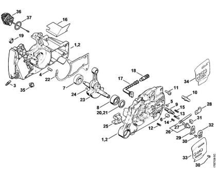 Moto-serras a gasolina (MS) MS 440-W Caixa da cambota, Cambota da marca Stihl