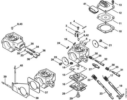 Moto-serras a gasolina (MS) MS 440-W Carburador HD-15, HD-17 da marca Stihl
