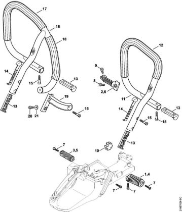 Moto-serras a gasolina (MS) MS 441 Sistema anti-vibratório, Tubo do punho da marca Stihl