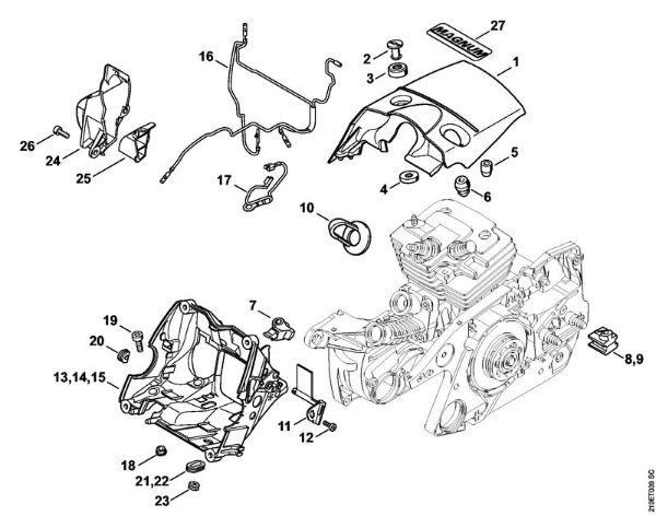 Moto-serras a gasolina (MS) MS 441 C-M Cobertura, Caixa da marca Stihl