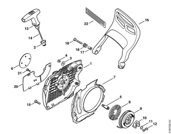 Moto-serras a gasolina (MS) MS 441 C-M Dispositivo de arranque da marca Stihl