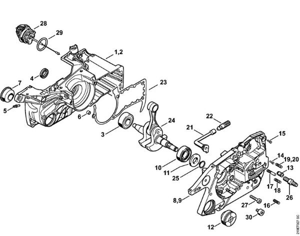 Moto-serras a gasolina (MS) MS 441 C-M W Caixa da cambota da marca Stihl