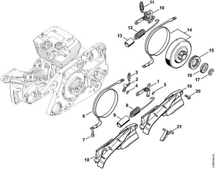 Moto-serras a gasolina (MS) MS 441 C-MQ Freio da corrente da marca Stihl