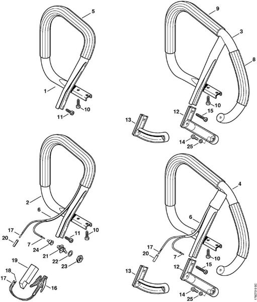 Moto-serras a gasolina (MS) MS 460 Tubo do punho, Folha de aquecimento da marca Stihl