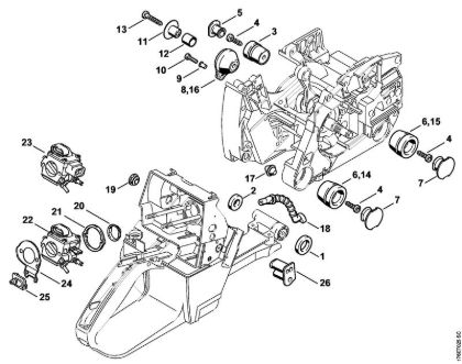 Moto-serras a gasolina (MS) MS 460-D Sistema anti-vibratório da marca Stihl