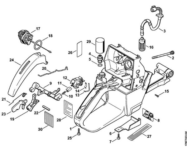 Moto-serras a gasolina (MS) MS 460-R Caixa do tanque da marca Stihl