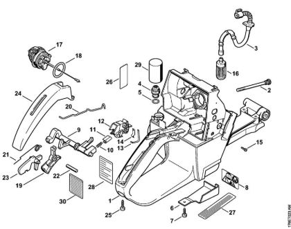 Moto-serras a gasolina (MS) MS 460-Z Magnum Caixa do tanque da marca Stihl