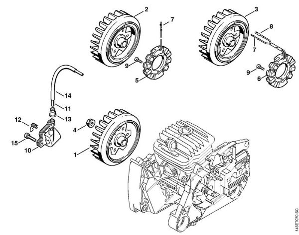 Moto-serras a gasolina (MS) MS 460-Z Magnum Sistema de ignição da marca Stihl