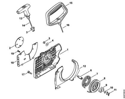 Moto-serras a gasolina (MS) MS 461 Dispositivo de arranque da marca Stihl