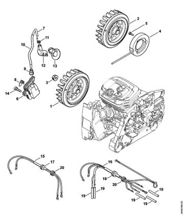 Moto-serras a gasolina (MS) MS 461-Z Sistema de ignição, Cablagem préformada da marca Stihl
