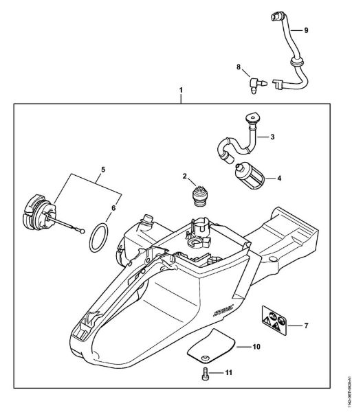 Moto-serras a gasolina (MS) MS 462 Caixa do tanque da marca Stihl