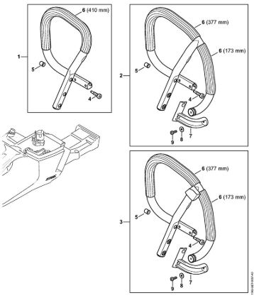 Moto-serras a gasolina (MS) MS 462 C-M Tubo do punho da marca Stihl