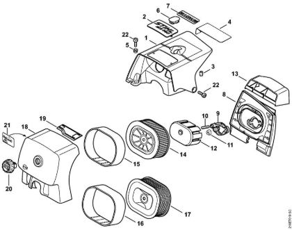Moto-serras a gasolina (MS) MS 650 Cobertura, Filtro de ar da marca Stihl