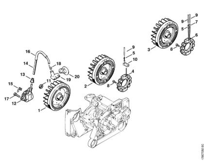 Moto-serras a gasolina (MS) MS 660 Sistema de ignição da marca Stihl