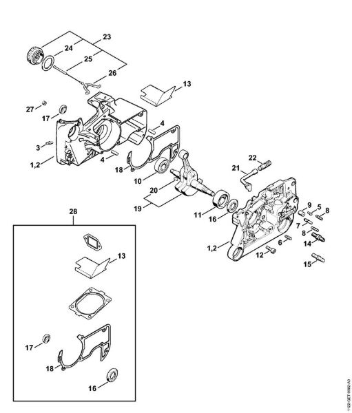 Moto-serras a gasolina (MS) MS 660-W Caixa da cambota da marca Stihl