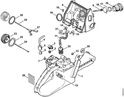 Moto-serras a gasolina (MS) MS 660-W Caixa do tanque da marca Stihl