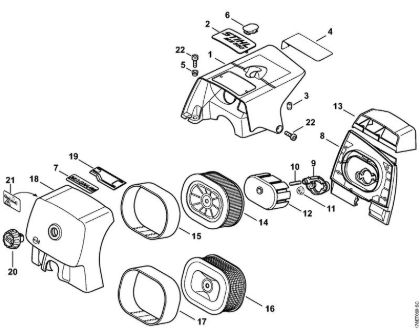 Moto-serras a gasolina (MS) MS 660-W Cobertura, Filtro de ar da marca Stihl